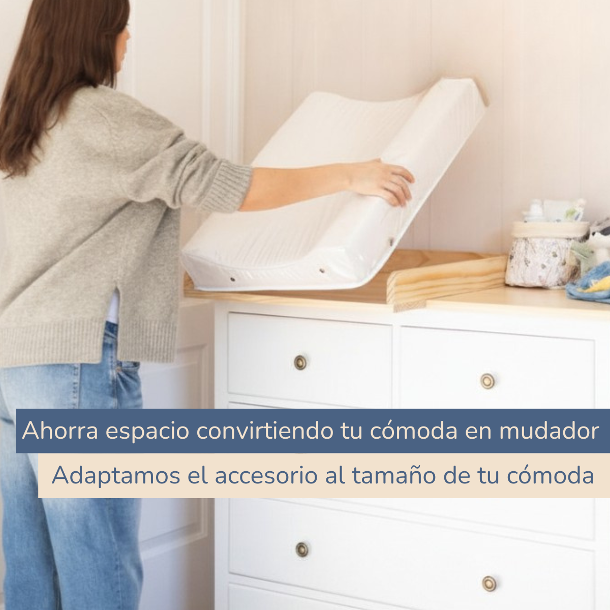 Base adaptador para cómoda desmontable - Accesorio para mudador anatómico bebé-4