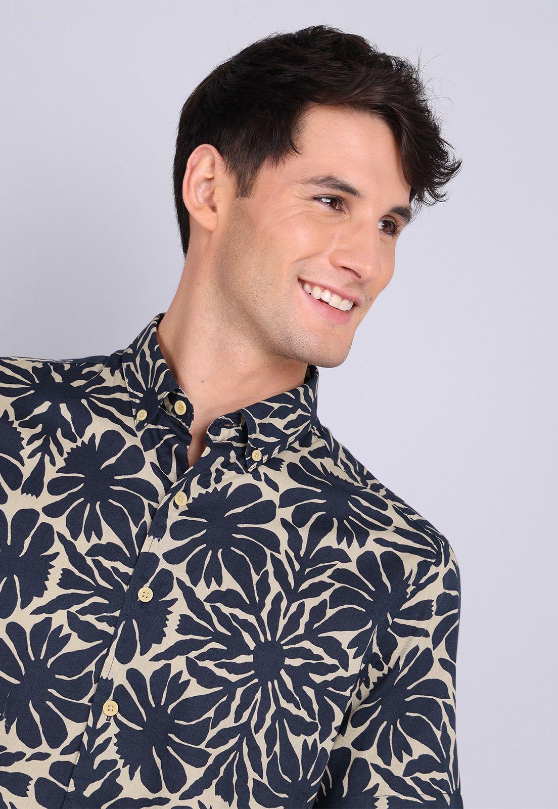 Camisa Manga Corta Floreada Arrow CM3022SAZ-2