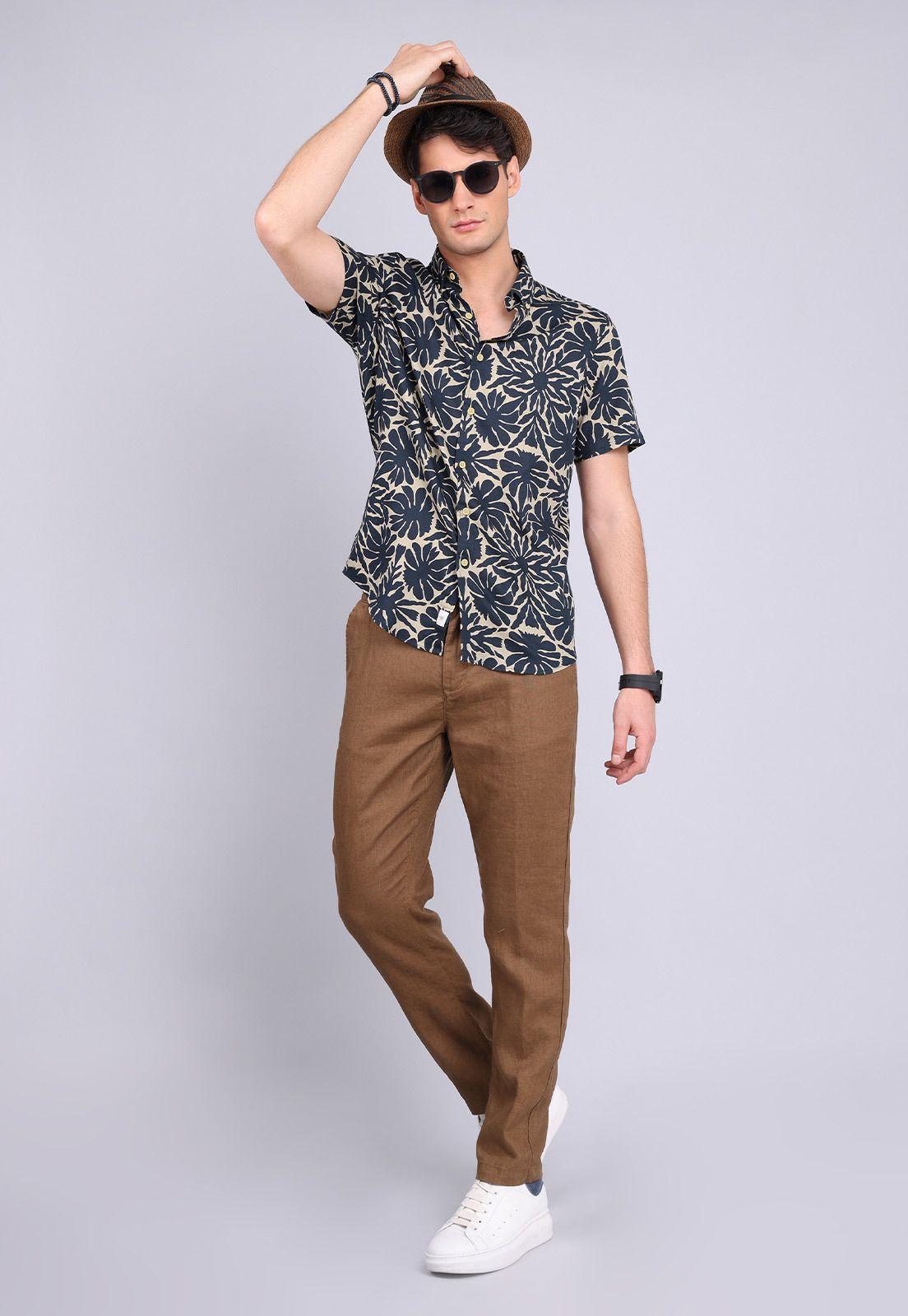 Camisa Manga Corta Floreada Arrow CM3022SAZ-3