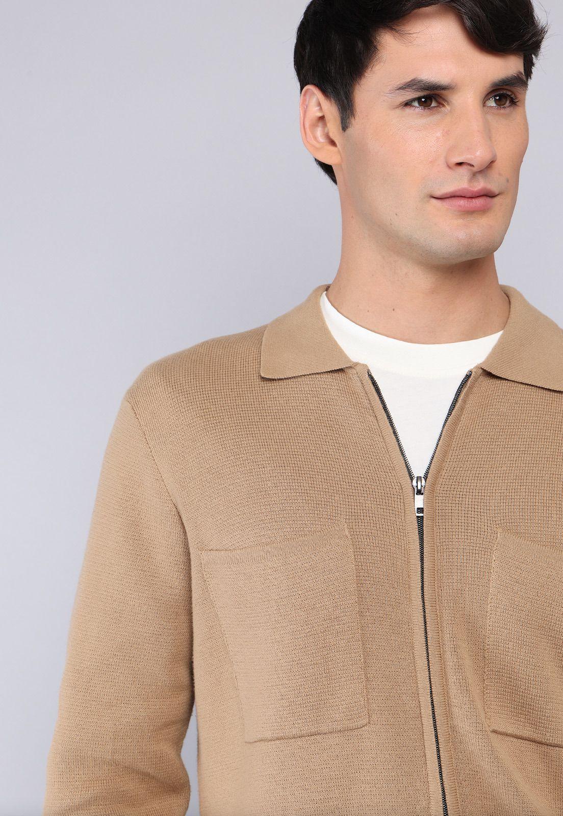 Sweater Liso Con Cierre Arrow SW32039BE-2