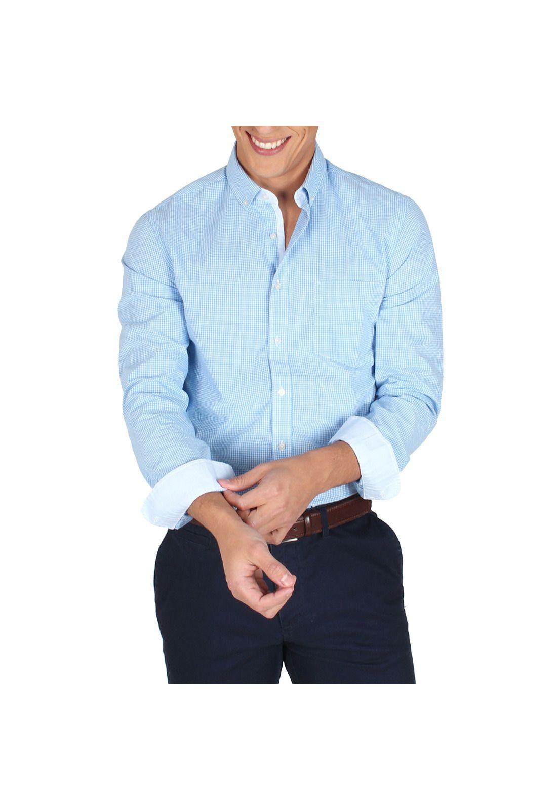 Camisa Casual Cuadros M/L-0
