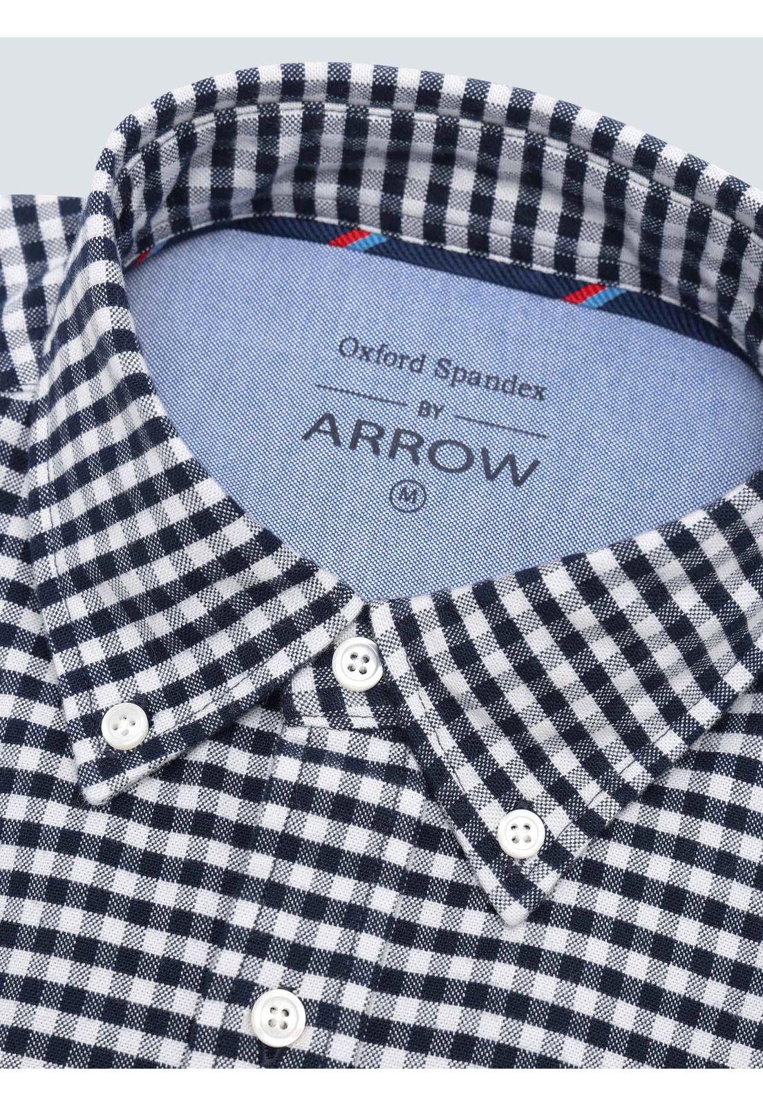 Camisa Oxford Spandex Regular Fit Azul Arrow-4