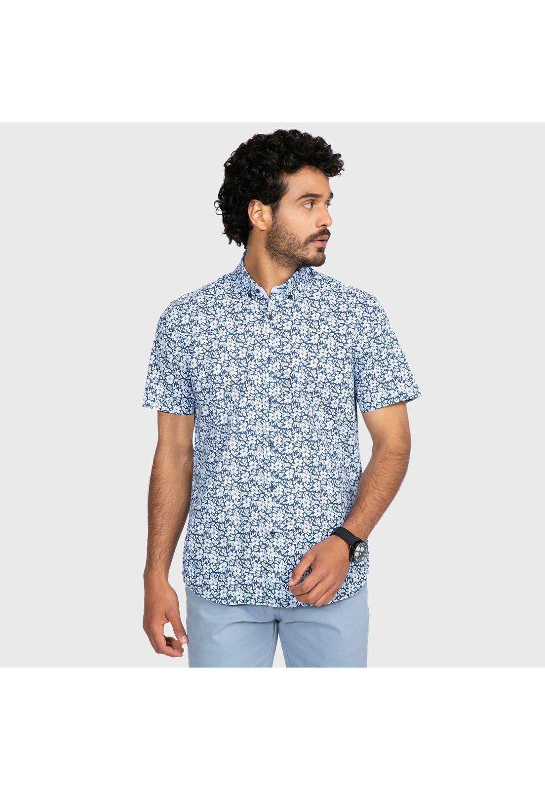 Camisa Sport Floreada Azul Arrow-0
