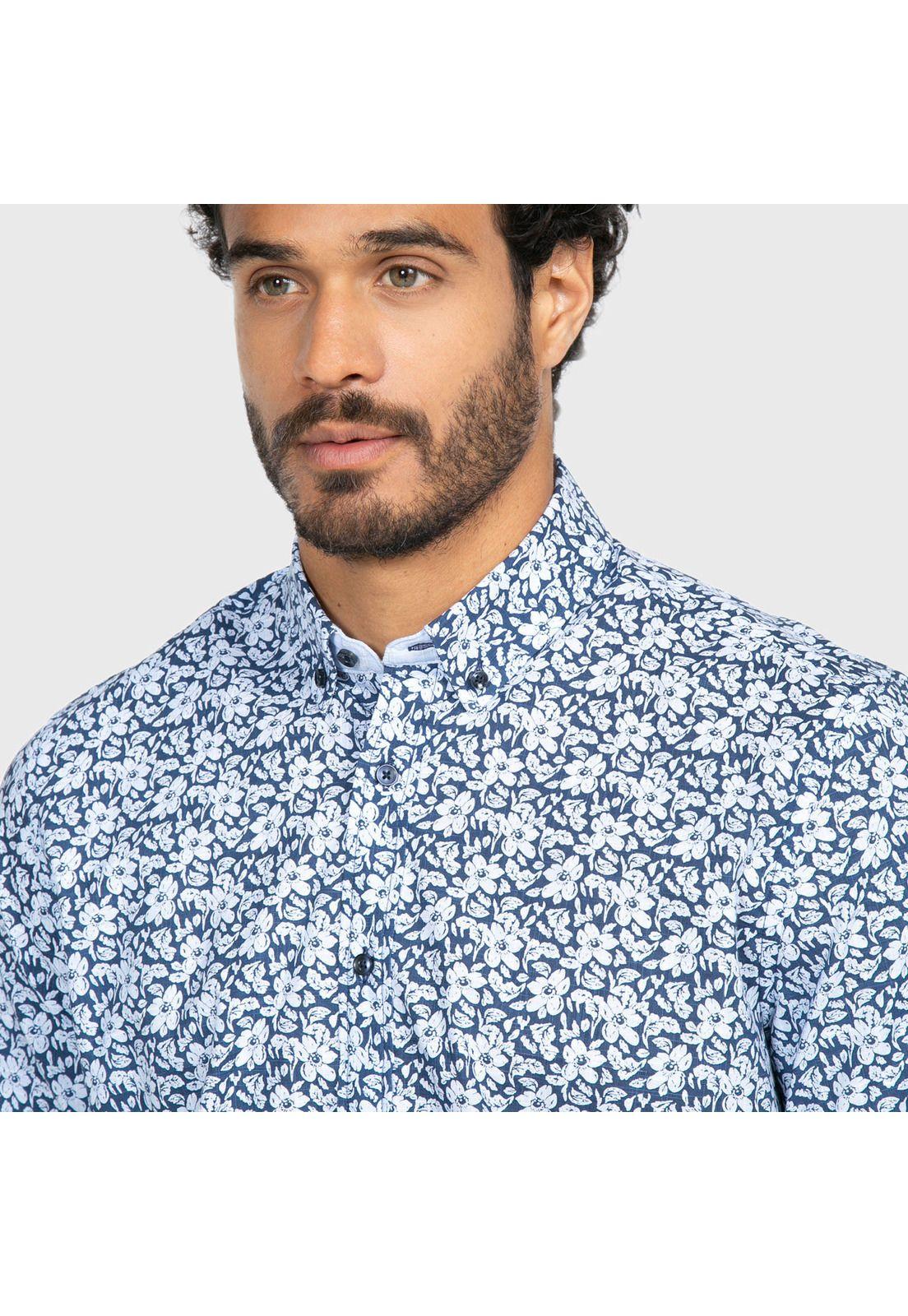 Camisa Sport Floreada Azul Arrow-2