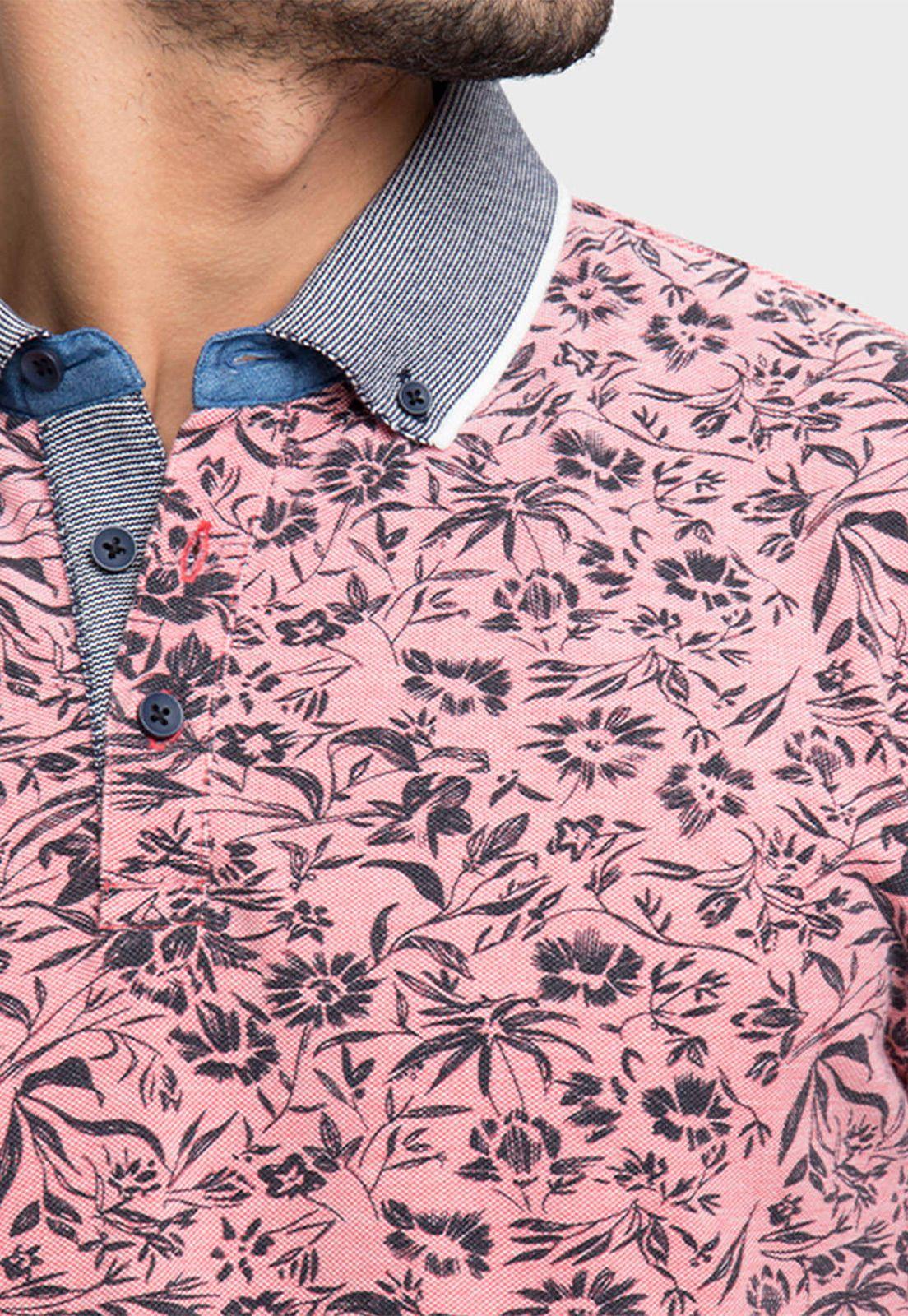 Polera Piqué Flower Print Manga Corta-2