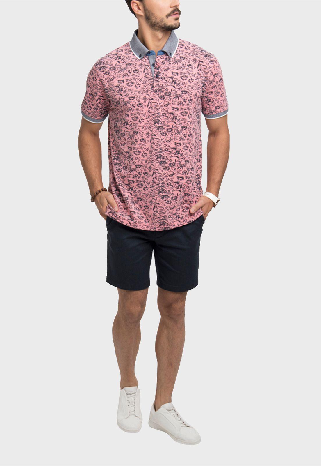 Polera Piqué Flower Print Manga Corta-3