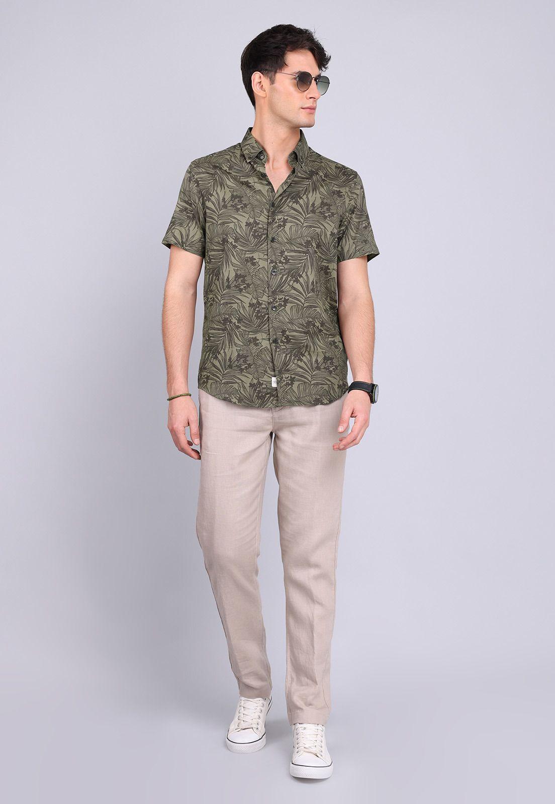 Camisa Manga Corta Floreada Arrow CM3040SVE-3