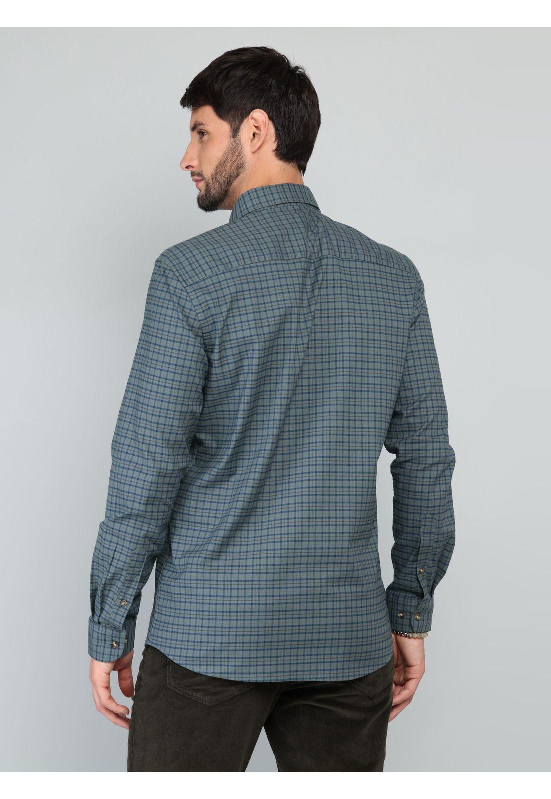 Camisa A Cuadros Spandex Regular Fit Verde Arrow-1