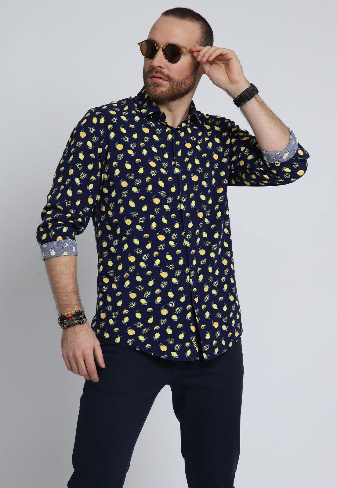 Camisa Print Limones Viscosa Arrow-0