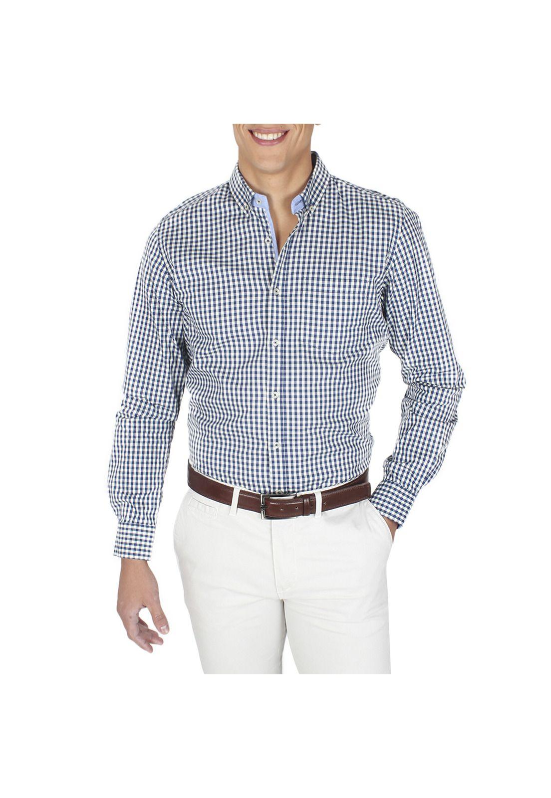Camisa Casual Cuadros M/L-0