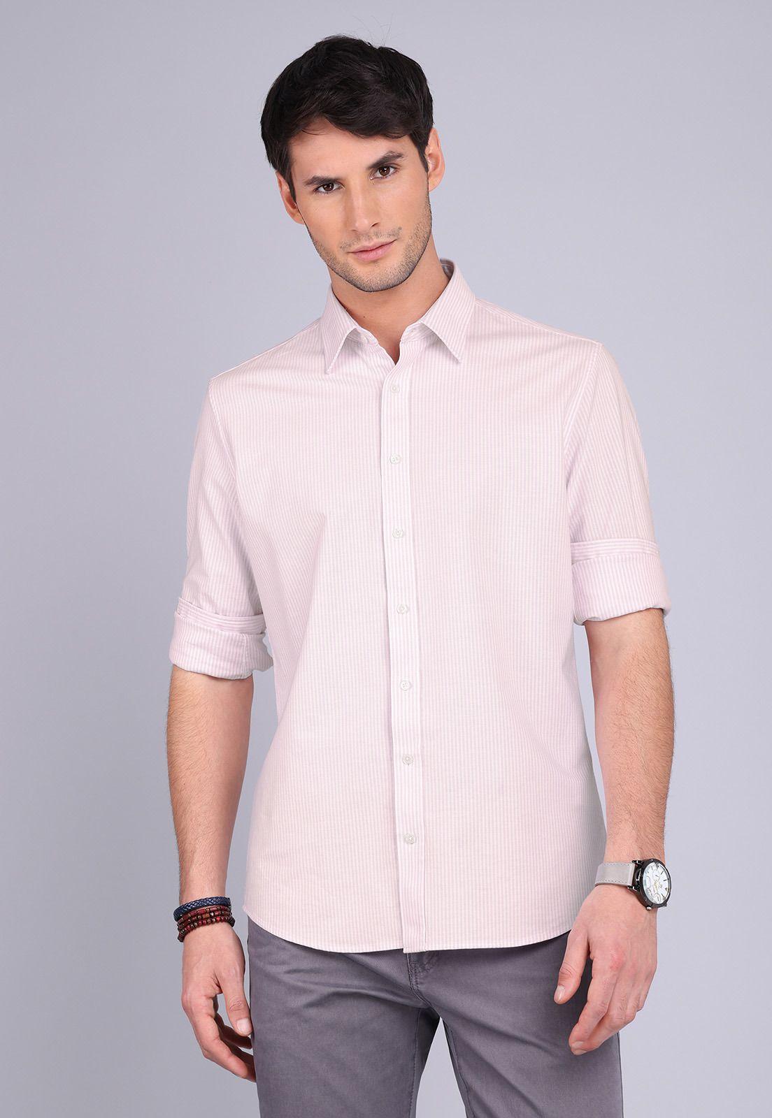 Camisa Oxford Spandex Manga Larga Arrow CM3002SRD-0