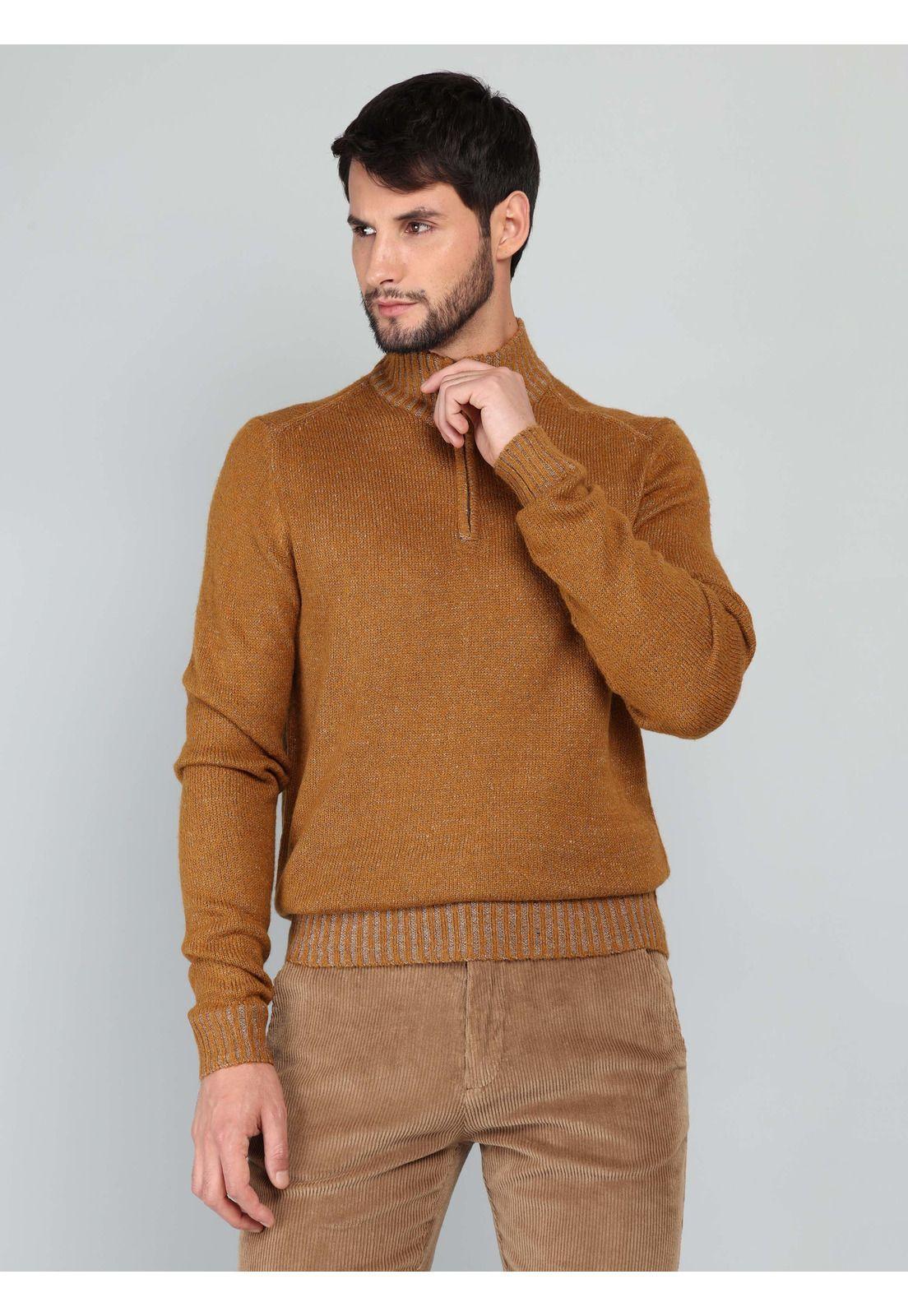 Sweater Cuello Alto Regular Fit Camel Arrow-0