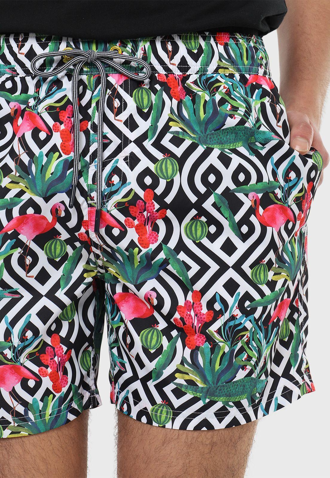 Short De Baño Print Flamencos Arrow-2