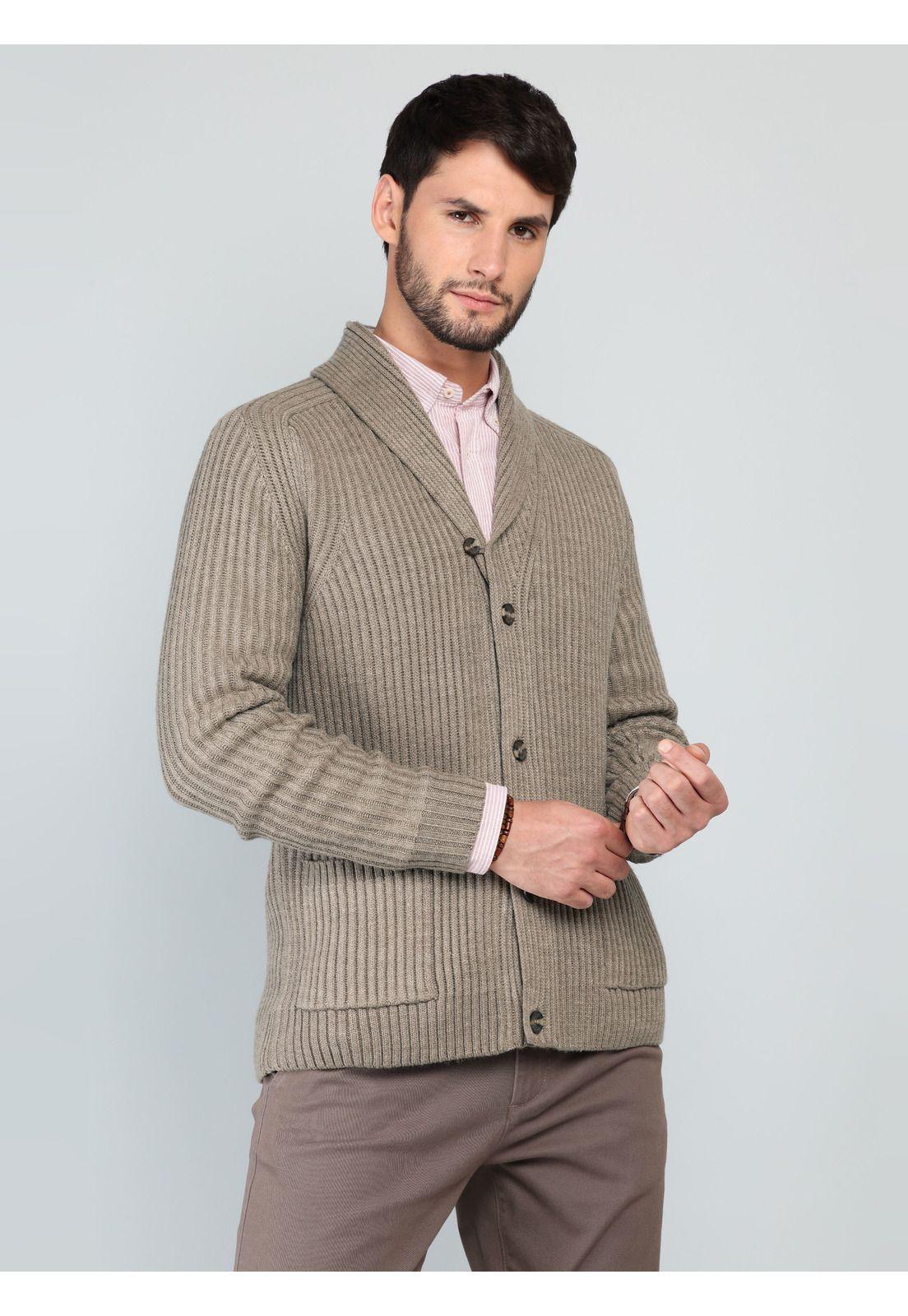 Cárdigan Texturado Regular Fit Beige Arrow-0