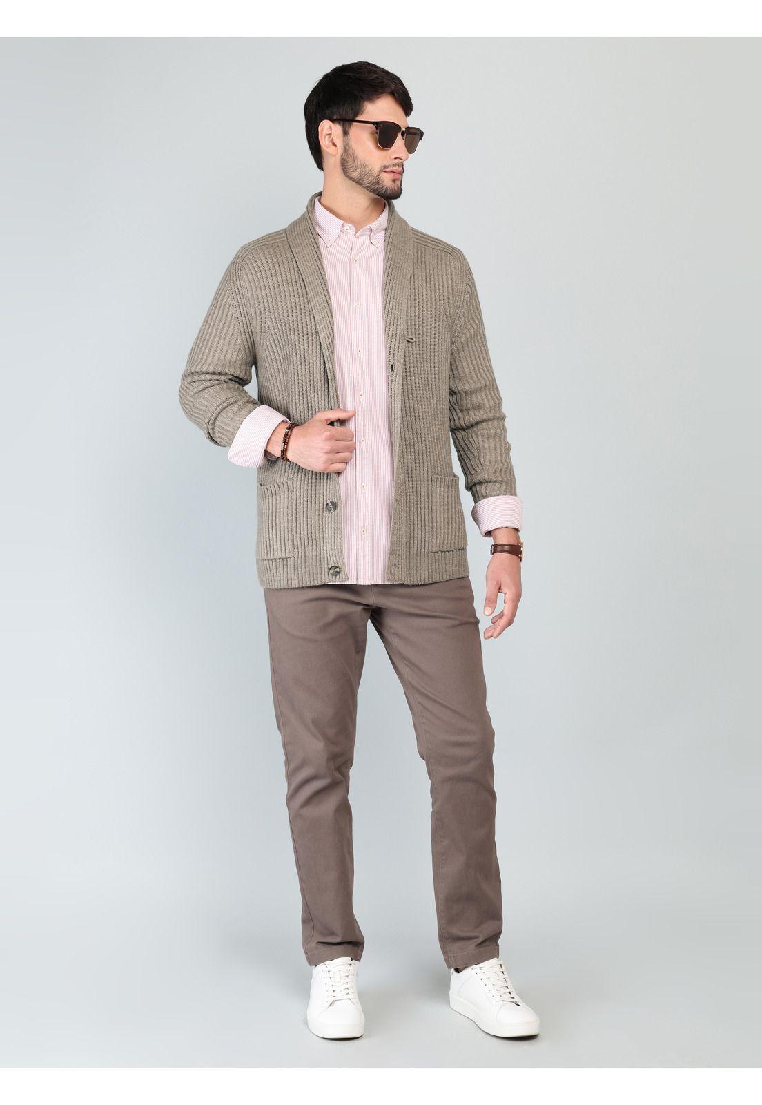 Cárdigan Texturado Regular Fit Beige Arrow-3