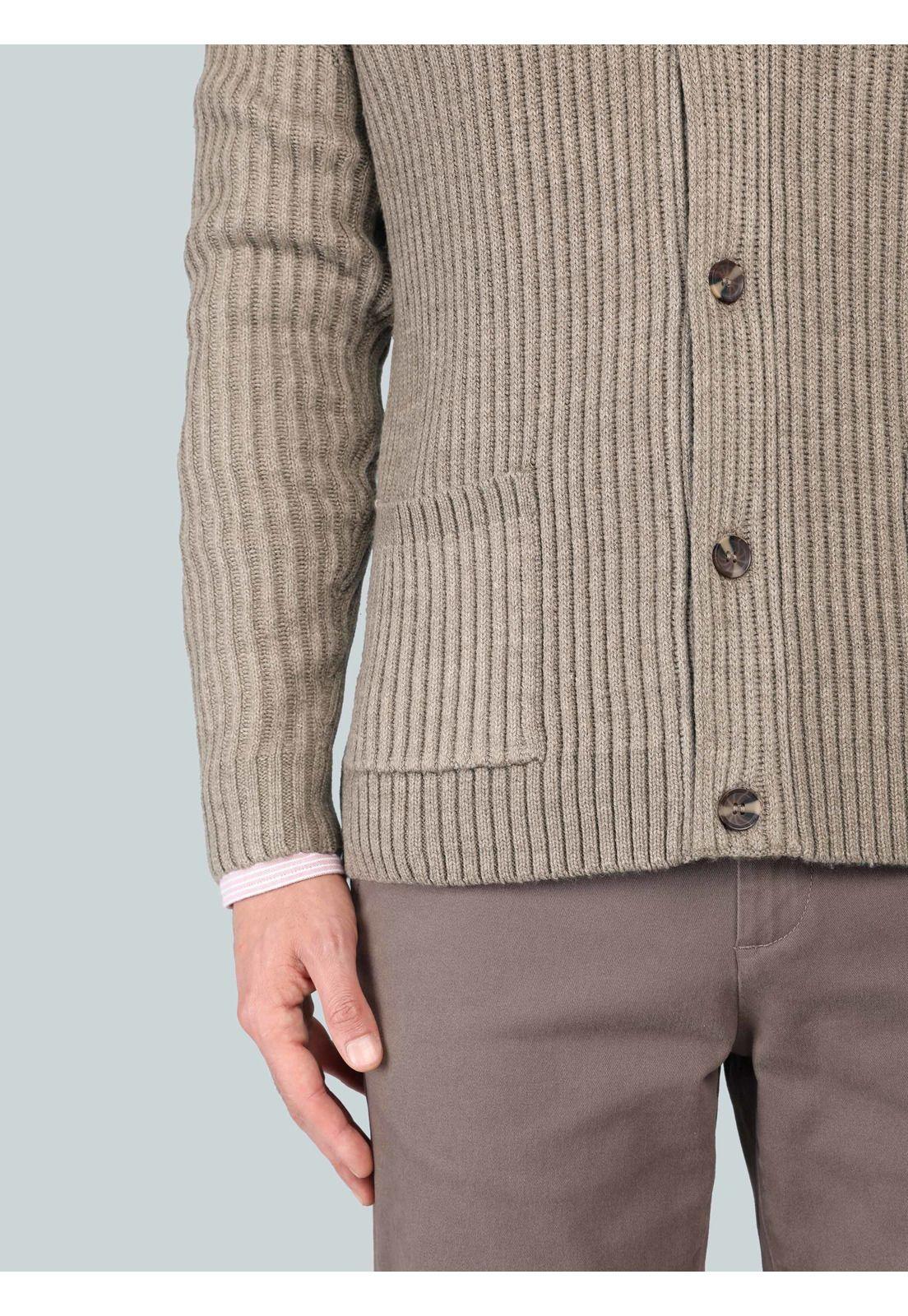 Cárdigan Texturado Regular Fit Beige Arrow-4