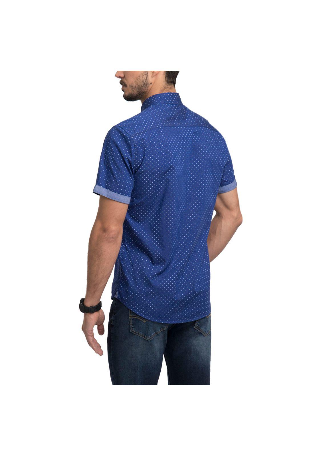 Camisa Oxford Print Manga Corta-1