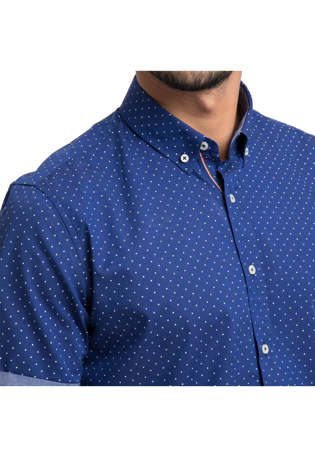 Camisa Oxford Print Manga Corta-2