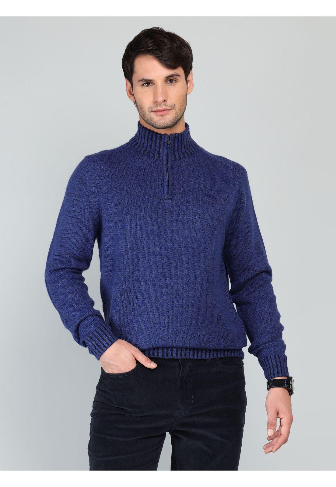 Sweater Cuello Alto Regular Fit Azul Arrow-0