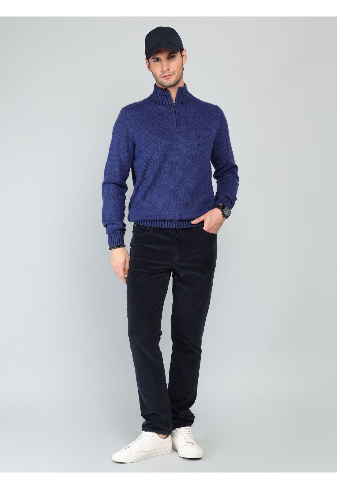 Sweater Cuello Alto Regular Fit Azul Arrow-3