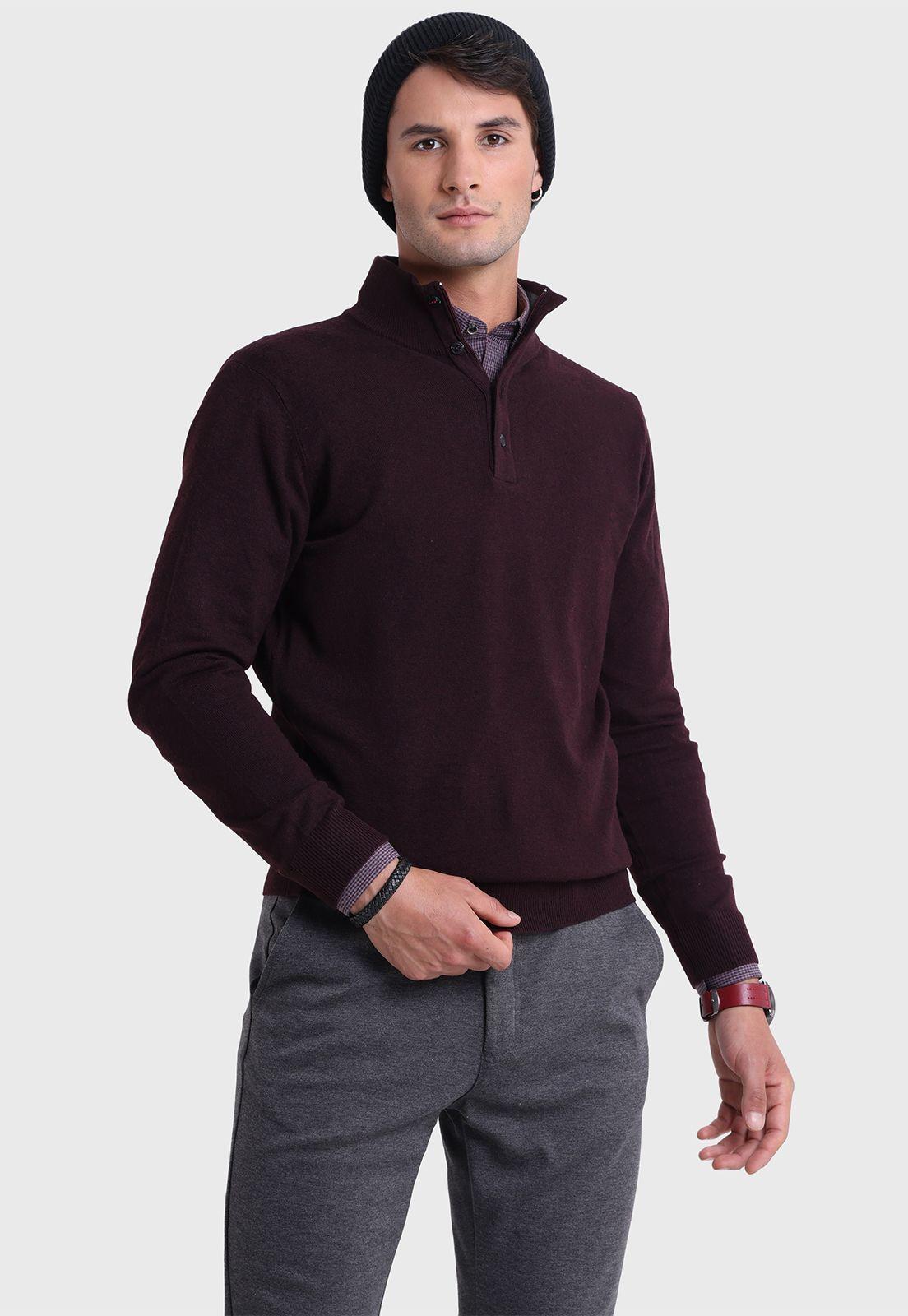 Sweater Half Button Zipper Arrow-0