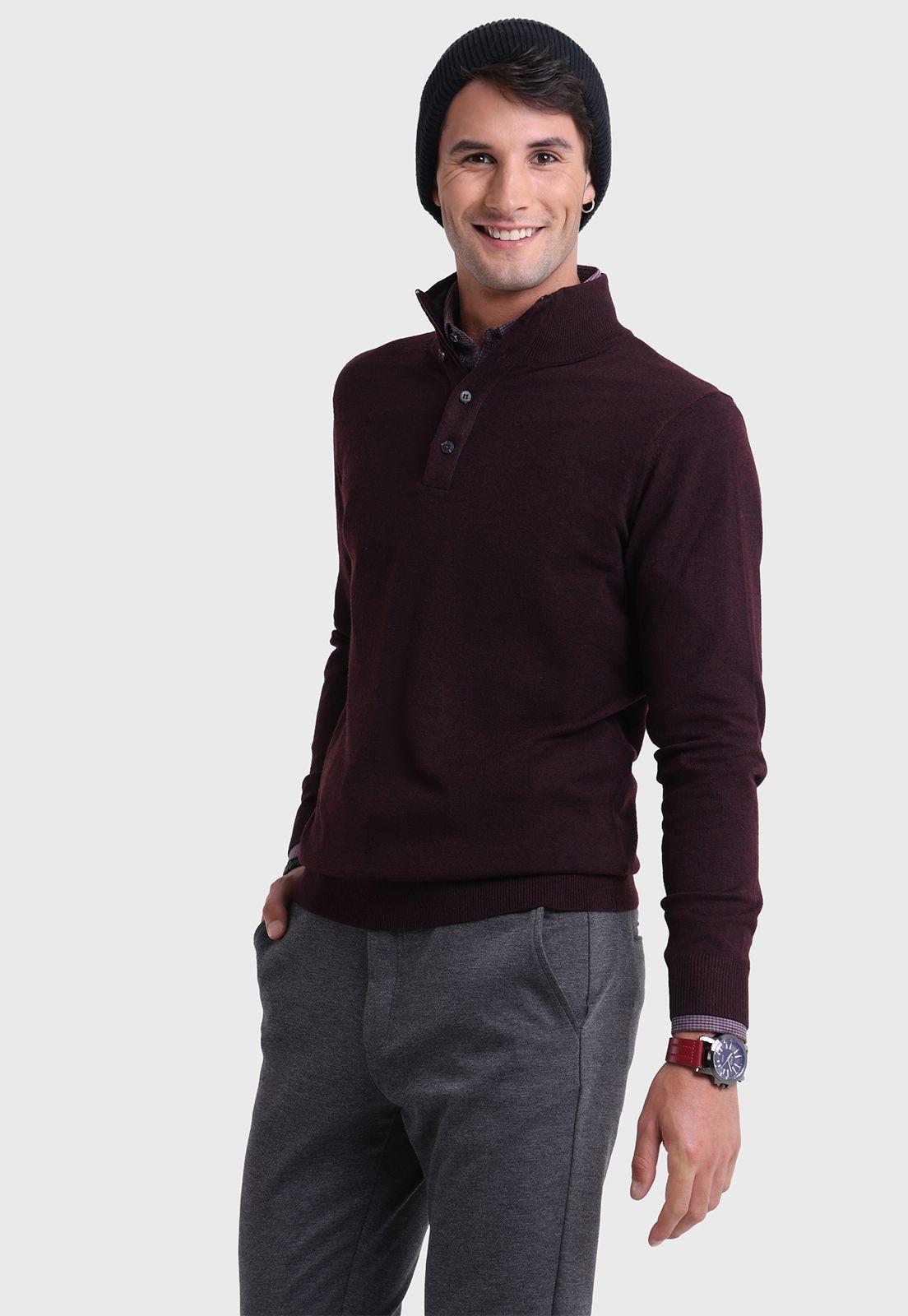 Sweater Half Button Zipper Arrow-1