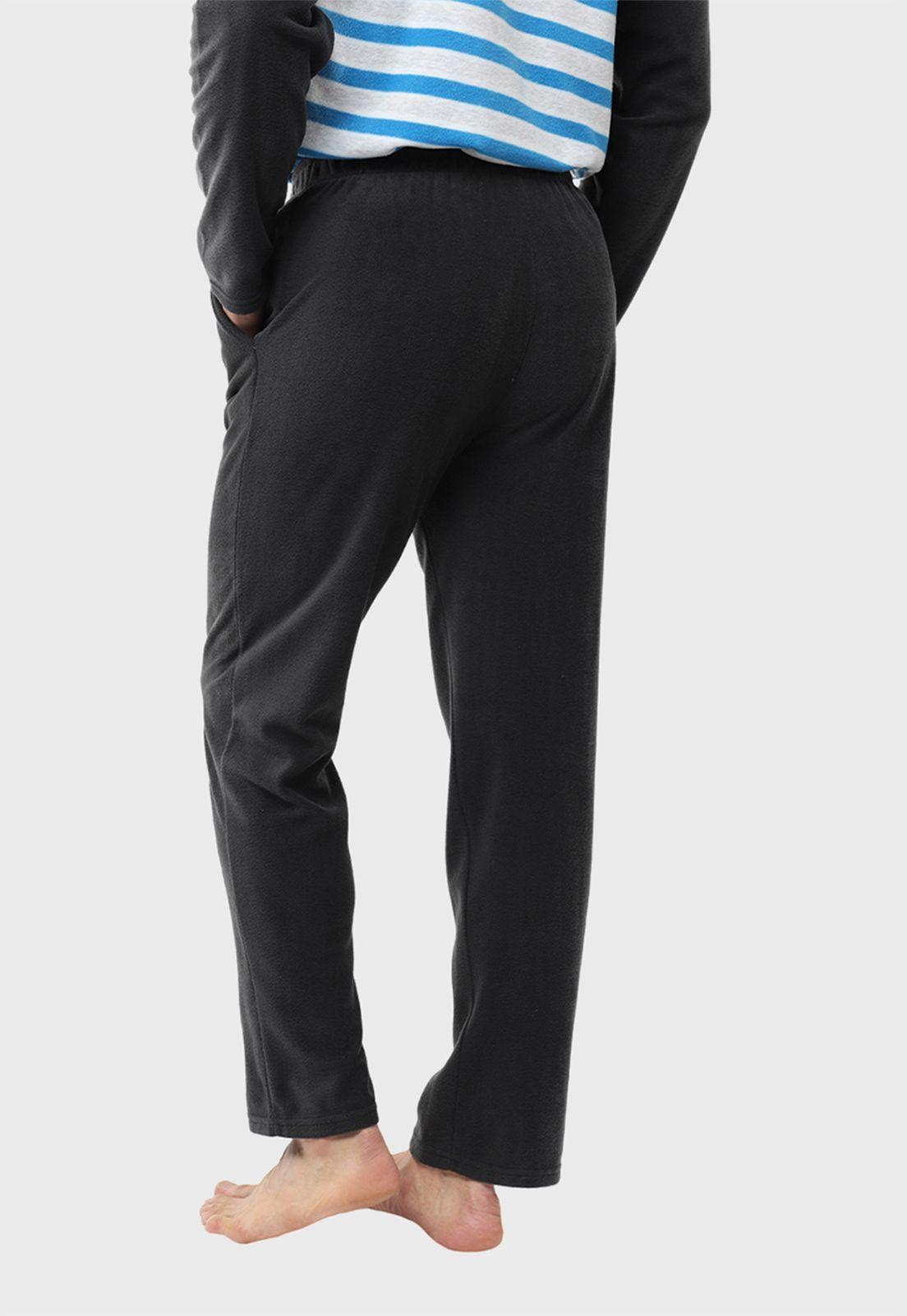 Pijama largo a rayas cuello redondo-3