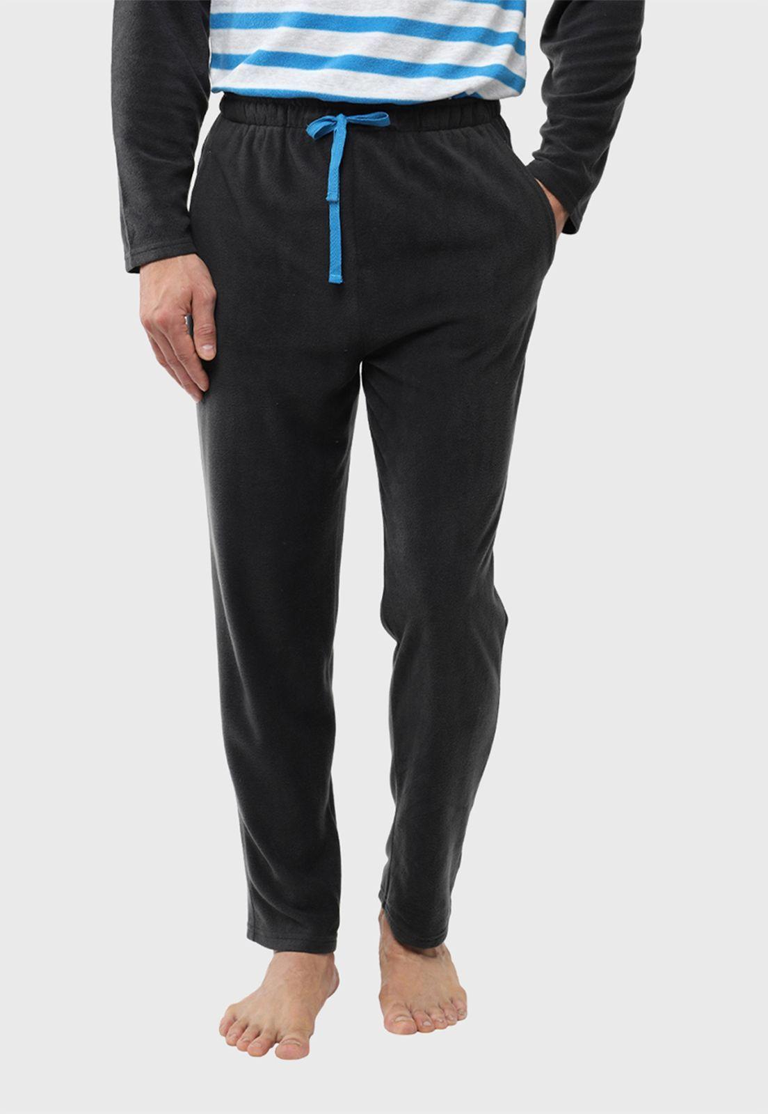 Pijama largo a rayas cuello redondo-2