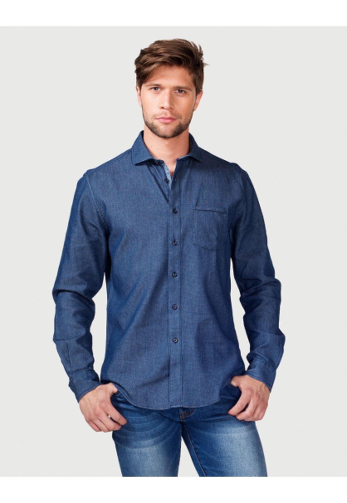 Camisa Jeans Texturada-0