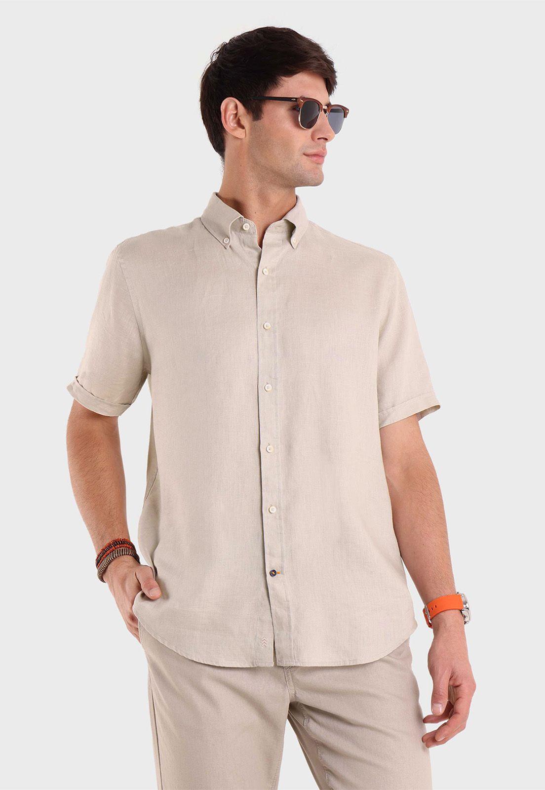 Camisa Lino Manga Corta Arrow-0