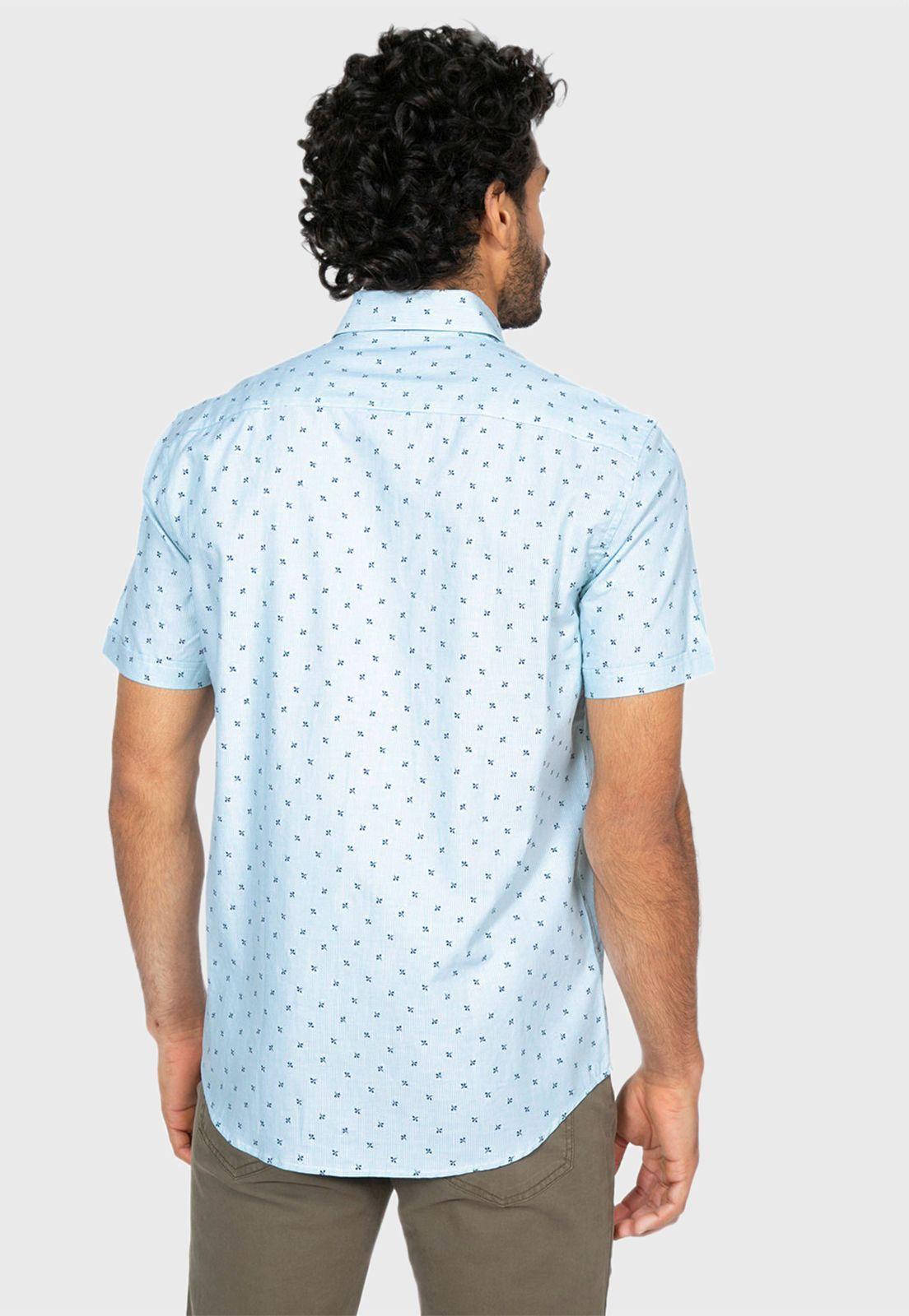 Camisa Oxford Rayas Y Mini Print Verde Arrow-1