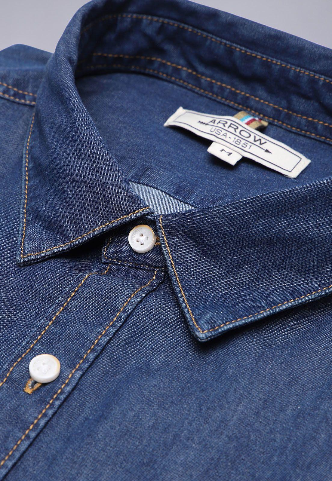 Camisa Denim Manga Corta Arrow CM3055SNB-4
