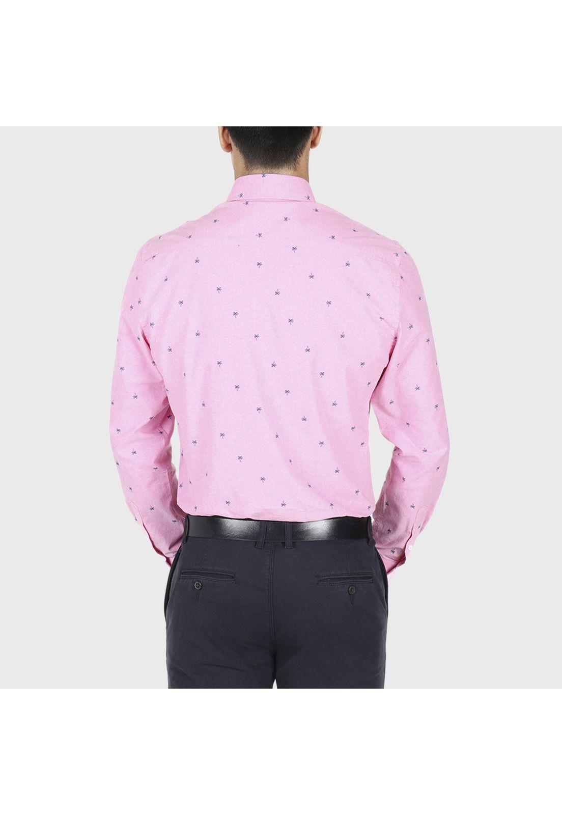 Camisa Oxford Print Manga Larga-1