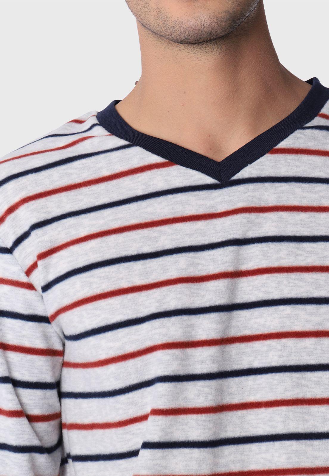 Pijama Polar Largo A Rayas Arrow-4