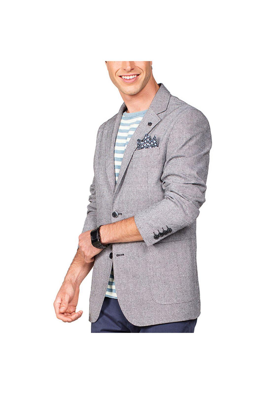 Blazer Lino Fantasía Gris-1