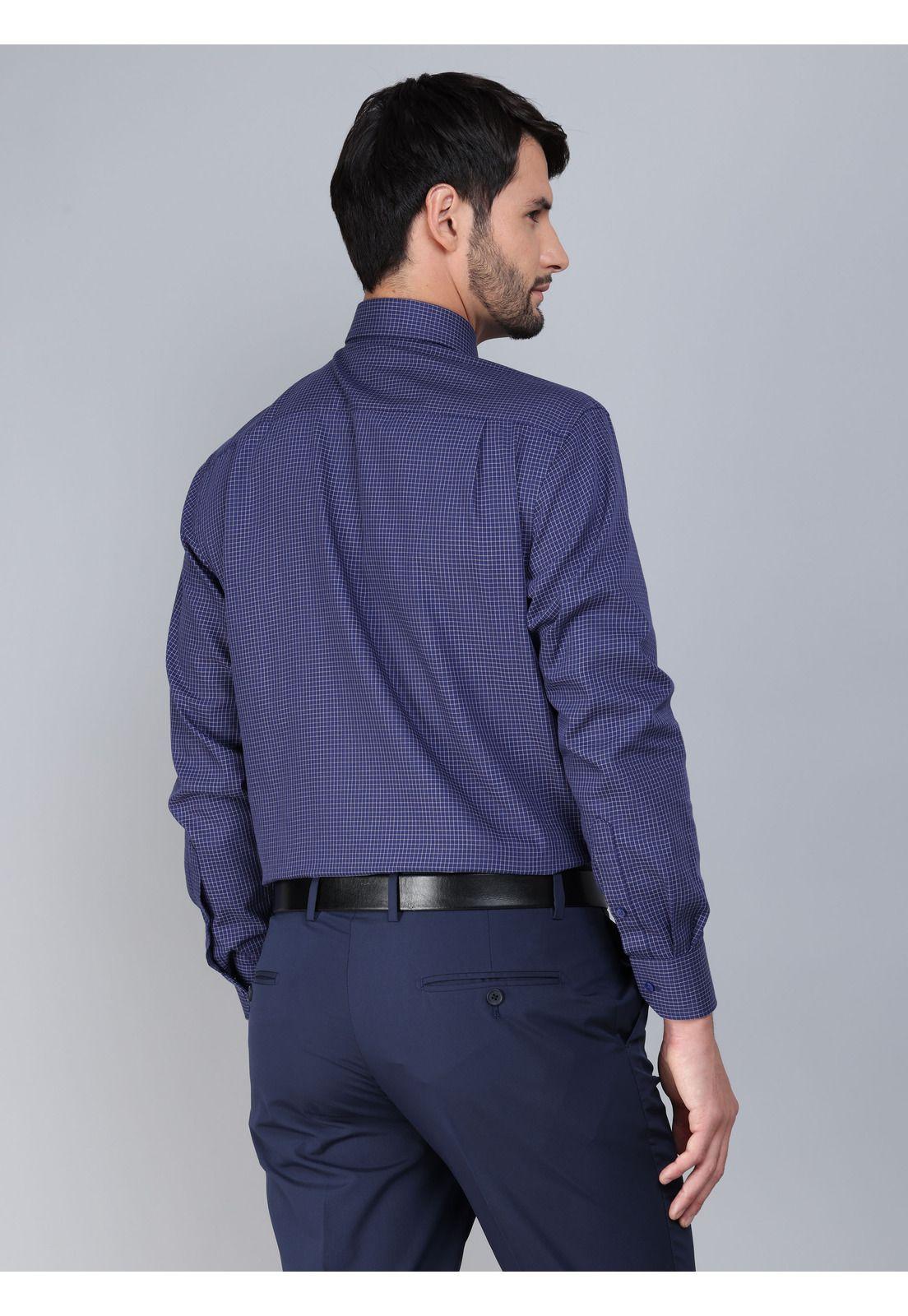 Camisa Formal A Cuadros Tailored Fit Azul Arrow-2