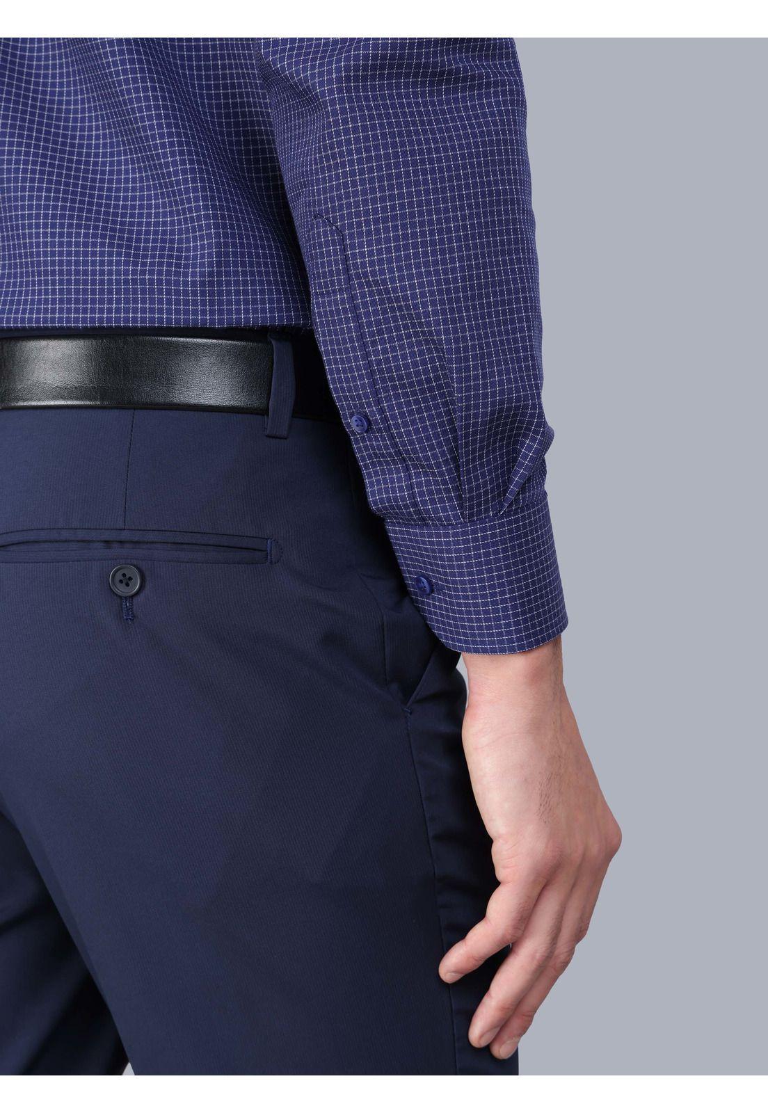 Camisa Formal A Cuadros Tailored Fit Azul Arrow-5
