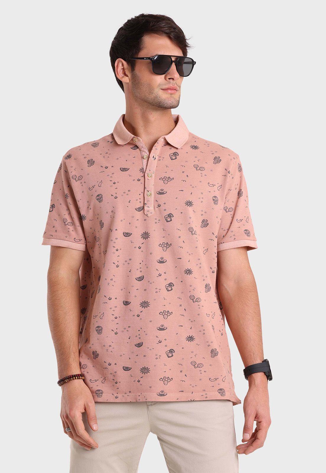 Polera Pique Cuello Polo Print Arrow-0