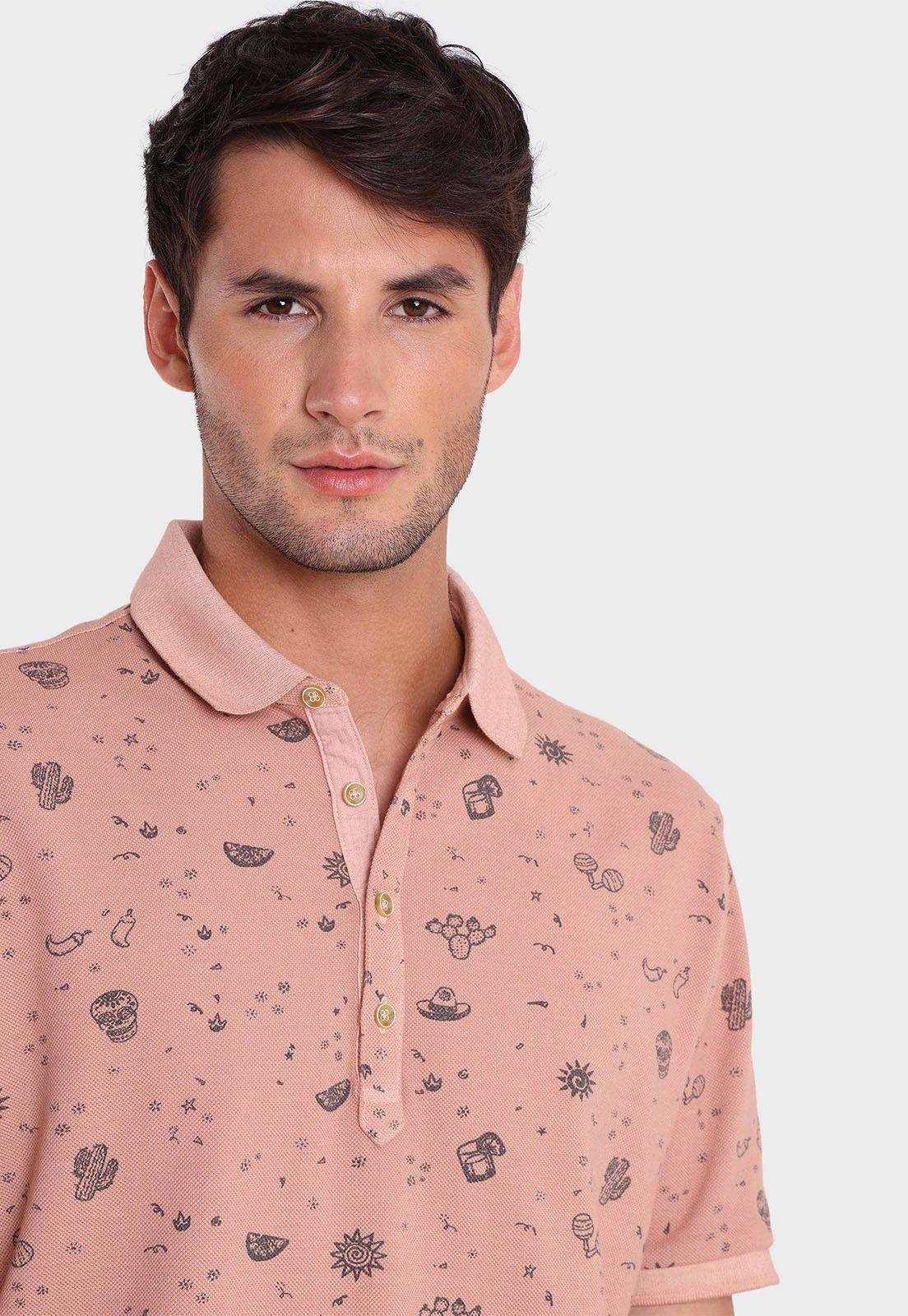 Polera Pique Cuello Polo Print Arrow-2