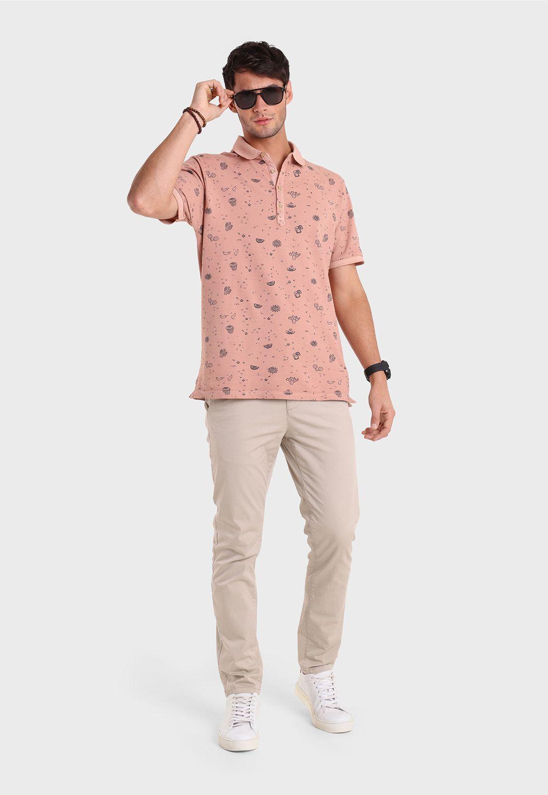 Polera Pique Cuello Polo Print Arrow-3