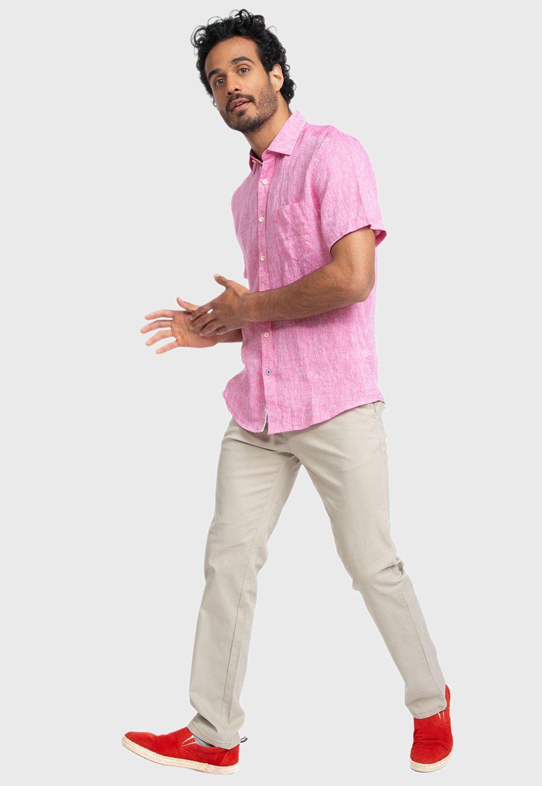 Camisa Lino Lisa Rojo Arrow-4