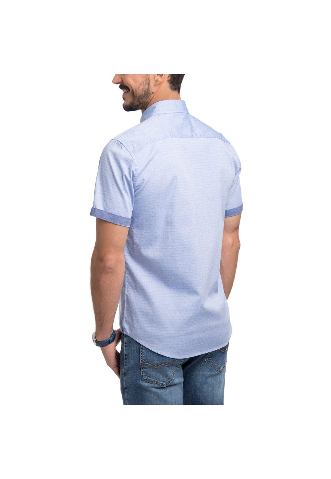 Camisa Texturada Manga Corta-1