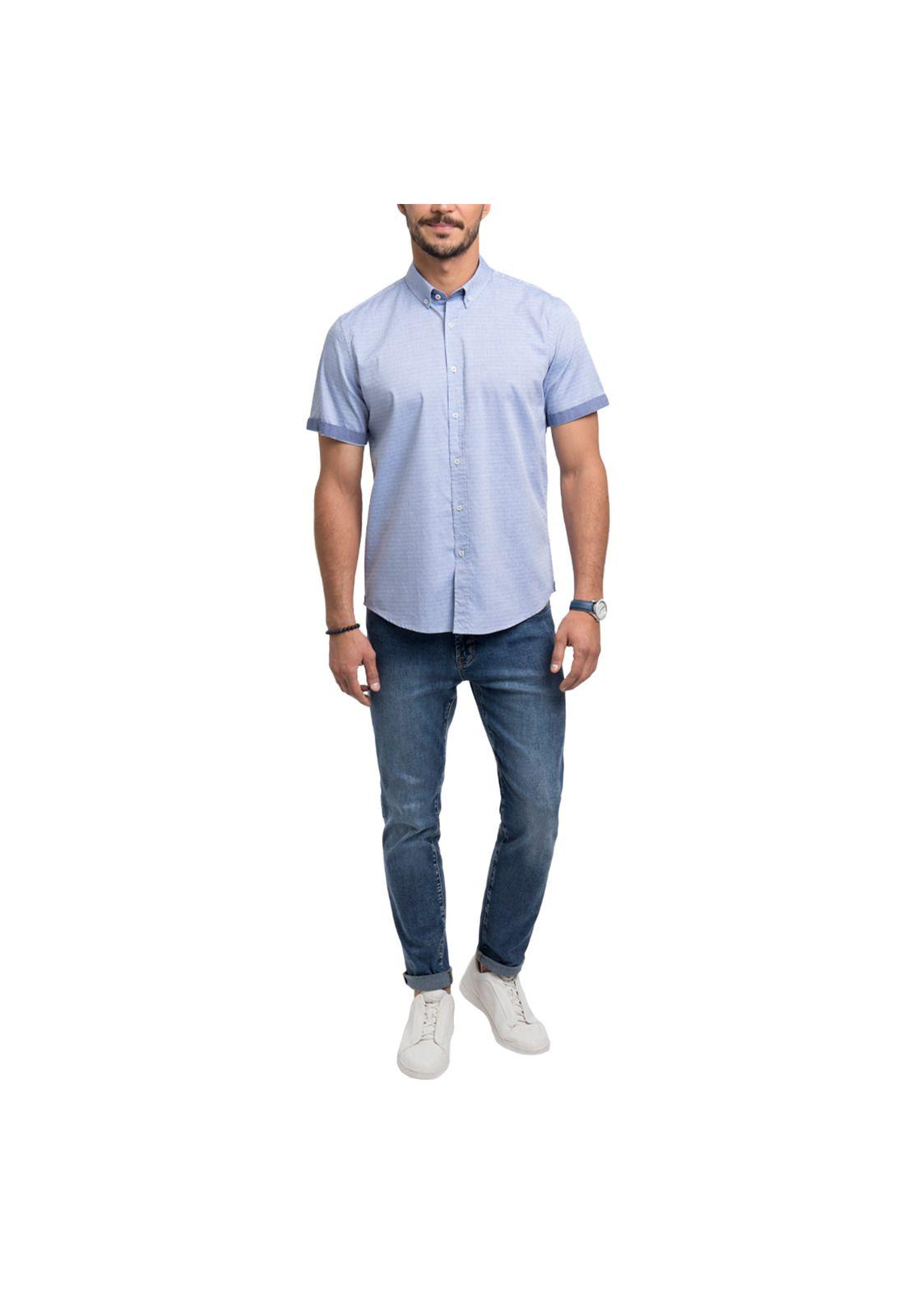 Camisa Texturada Manga Corta-3