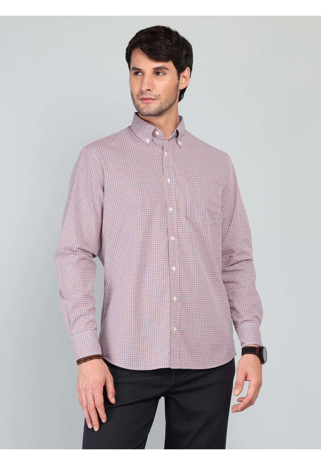 Camisa A Cuadros Regular Fit Naranja Arrow-0