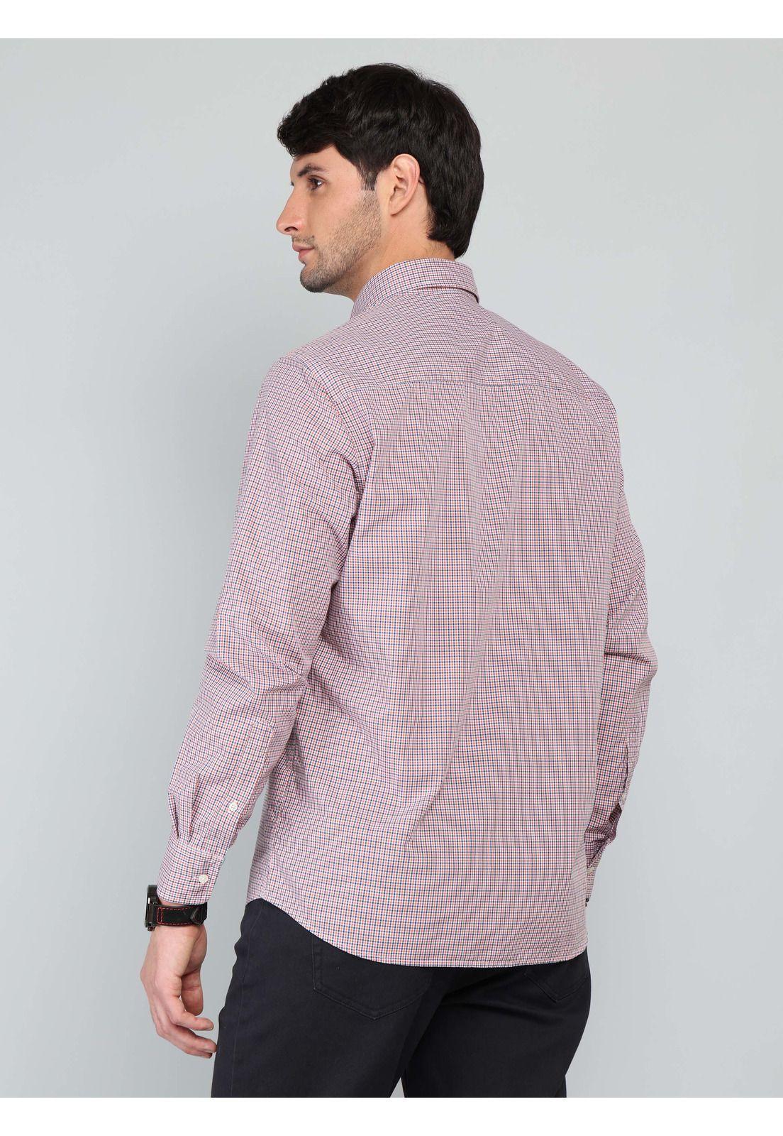 Camisa A Cuadros Regular Fit Naranja Arrow-1
