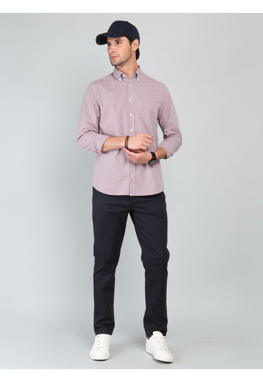 Camisa A Cuadros Regular Fit Naranja Arrow-3