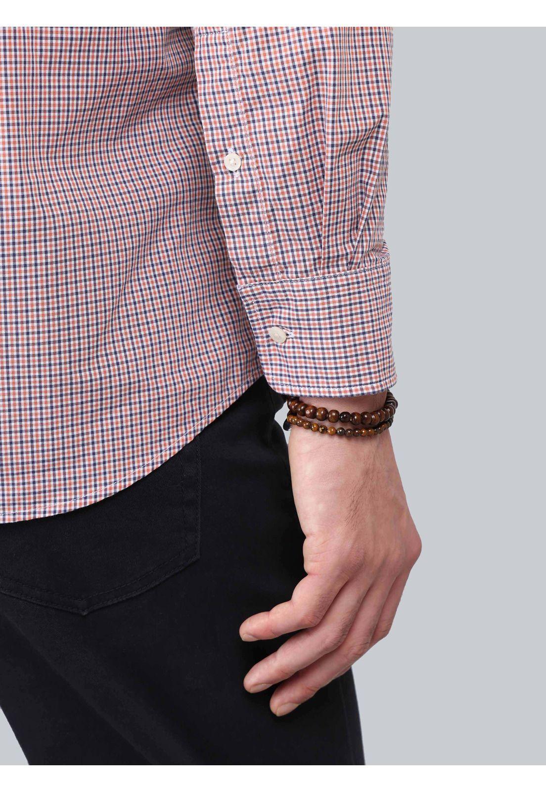 Camisa A Cuadros Regular Fit Naranja Arrow-5