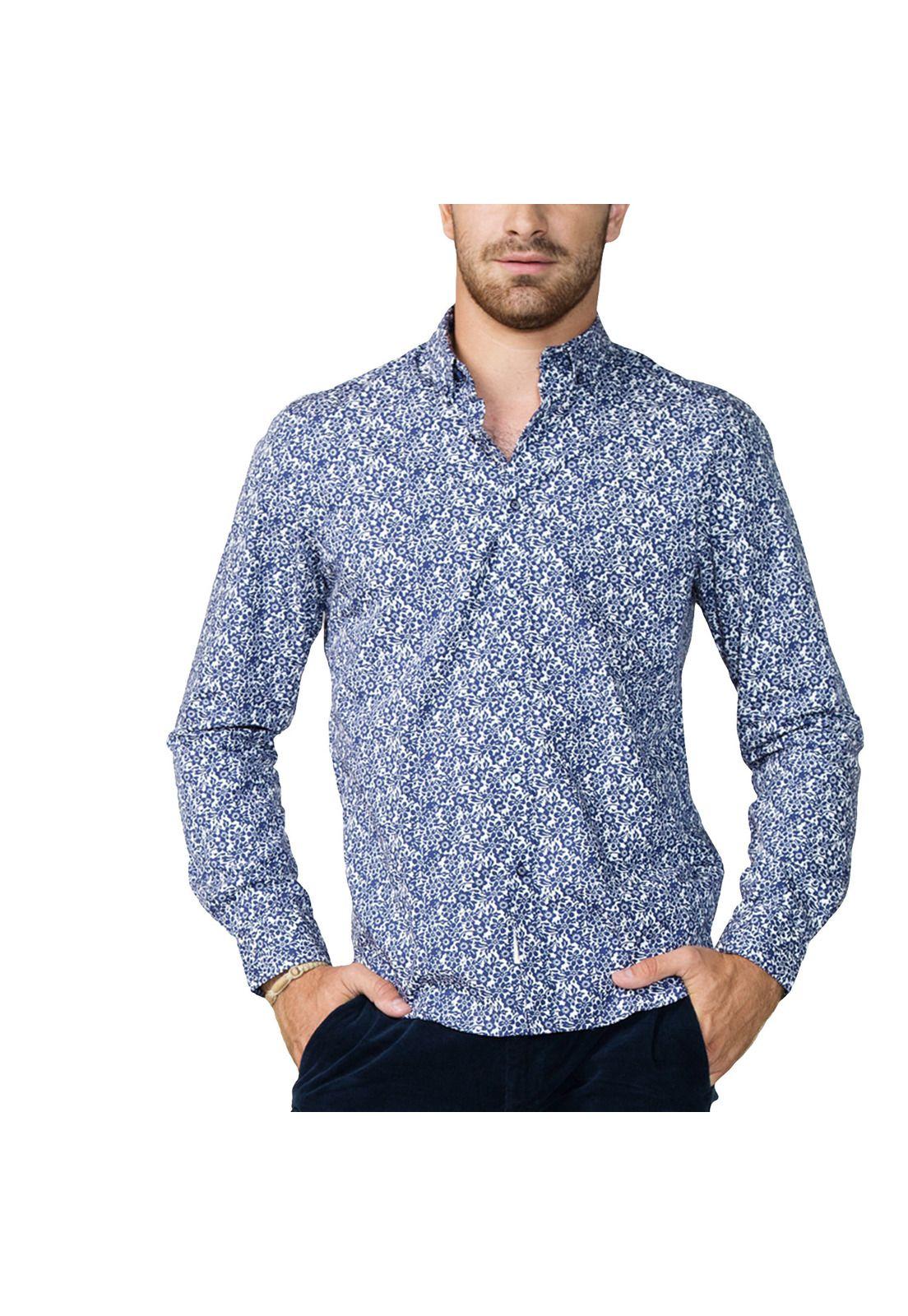Camisa Arrow Manga Larga Floreada-0