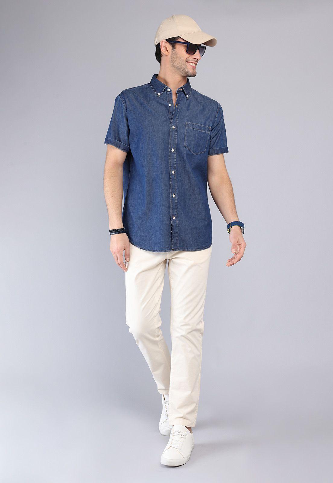 Camisa Denim Manga Corta Arrow CM32059NB-3