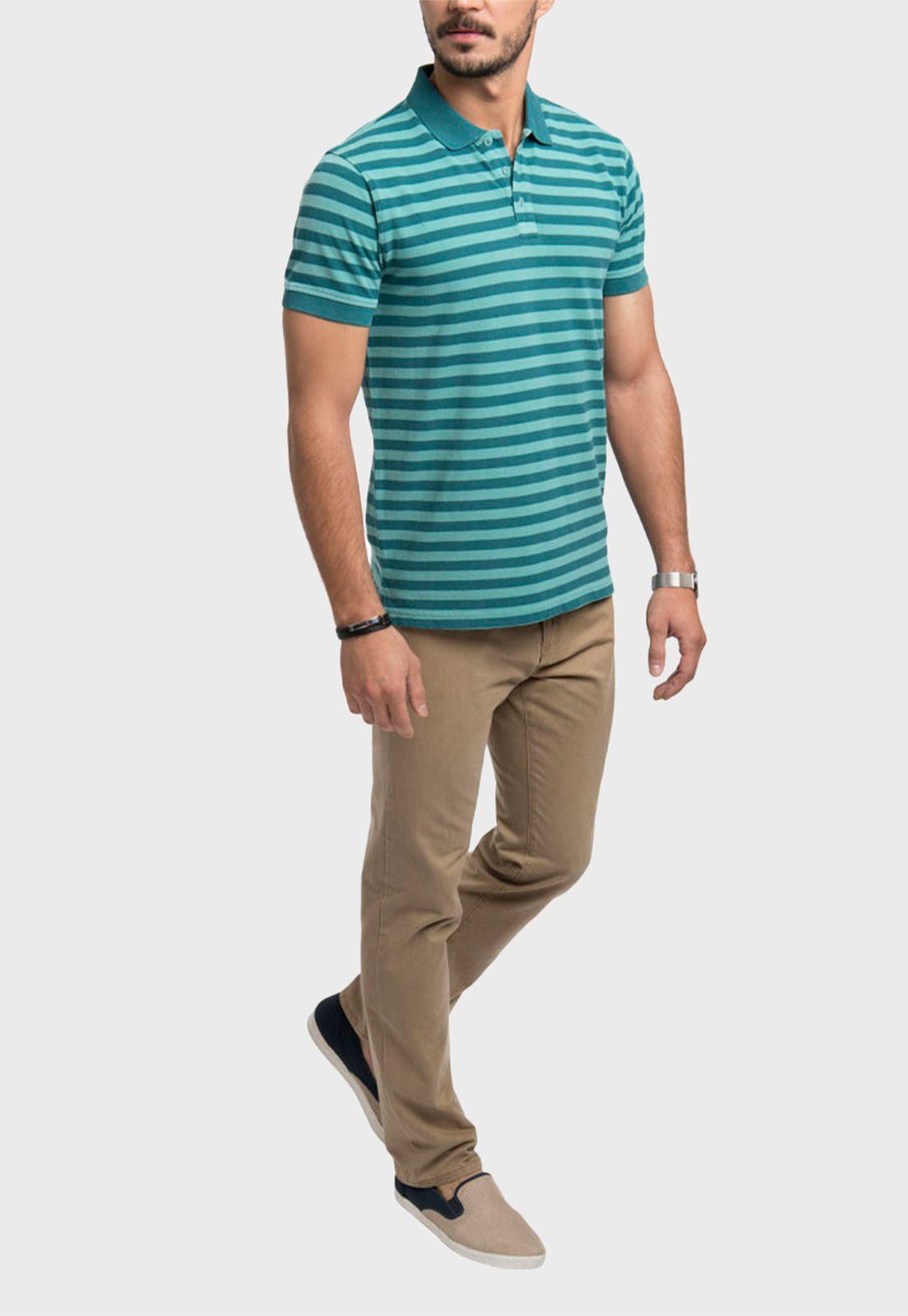 Polera Piqué Rayada Manga Corta-3